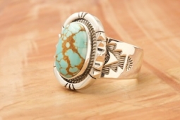 Genuine Number 8 Mine Turquoise Sterling Silver Ring